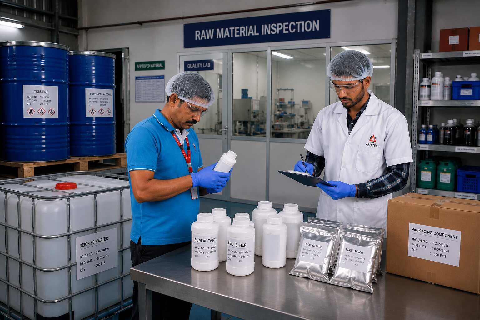 Raw Material Inspection inside the Asiatek facility